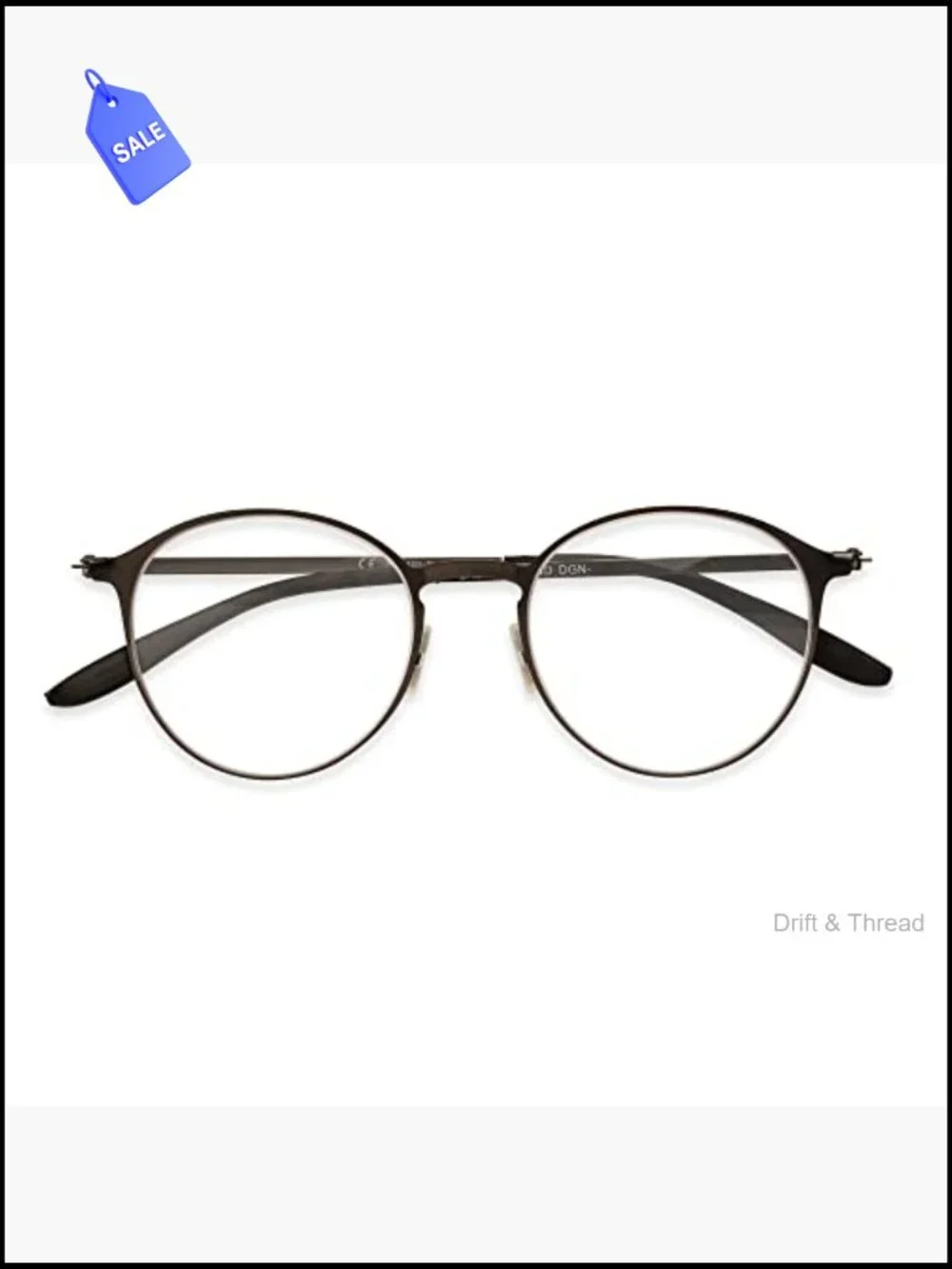 Superflat Reading Glasses Foldable Metal Frame 2.5x Magnification Blue Light